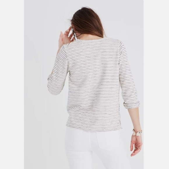 Madewell Striped Lace Up Top Size Small - Picture 3 of 8